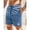 Blue, variant on Zimjoy Men's Corduroy Shorts Retro Slim Fit Summer Shorts Elastic Drawstring Textured Bottom with Label, Black L