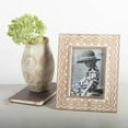 thumbnail image 2 of Set of 4 Wooden Washed Gray And White Patterned Photo Frame, 2 of 4