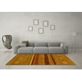 thumbnail image 3 of Ahgly Company Machine Washable Indoor Square Abstract Yellow Modern Area Rugs, 3' Square, 3 of 4