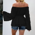 thumbnail image 4 of Pompotops Mode Femmes Casual Slim Solide Pulls Col Rond à Manches Longues O-Col Tops, 4 of 8