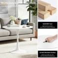 thumbnail image 4 of Tomile White Round Dining Table, 32-inch Tulip Kitchen Table, Mid-Century Tulip Table with Metal Pedestal Base, Seating for 2-4 People, Suitable for Living Rooms, Cafes, Bars, Easy Assembly, 4 of 8
