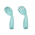 thumbnail image 5 of YOPTOP 2pcs Baby Learning To Eat Training Spoons Can Be Bent To Cause Heat Discoloration Fork Spoon To Supplement Baby Food Tool Tableware,Green, 5 of 5