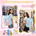 thumbnail image 3 of Soda Candy Girls Backpack for School Cute Colorblock Kids Backpack with Multi-Pocket Water Resistant Ergonomic Bookbag for Elementary Middle Hight School, 3 of 9
