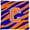 Blue Orange, variant on Monogram Initial C Tiger Stripe - Blue Orange Decorative Fabric Pillow - 14 x 14 in.