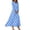 Sky Blue, variant on Women's casual 3/4 Sleeve V-neck polka dot long skirt A-line beach dress, Size S-2XL