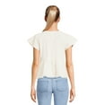 thumbnail image 3 of Self Esteem Juniors Crochet Trim Babydoll Top, 3 of 5