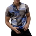 thumbnail image 2 of Waiimak Men Short Sleeve Printing Turndown Pullover T Shirt Blouse, 2 of 3