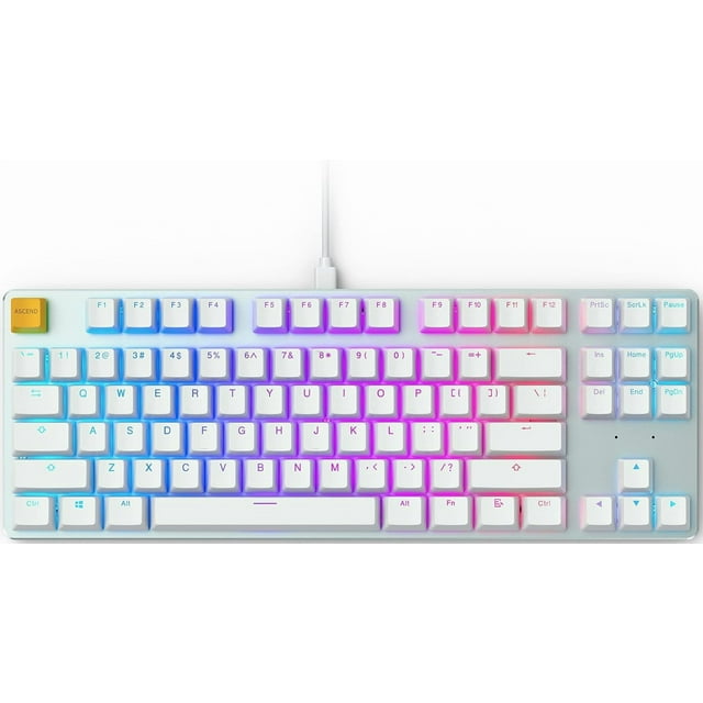 Teclado Glorious Mecanico RGB TenKeyLess GMMK 85% PreBuilt Blanco Reacondicionado