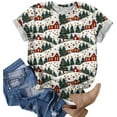 thumbnail image 4 of Kedxroy Womens Merry Christmas Bow Graphic Printed T-Shirt Short Sleeve Cute Holiday Graphic Tee Tops(Dark Green,XXL), 4 of 6