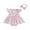 Pink, variant on Qmyliery Baby Girls Easter Romper Dress Plaid Printed Flying Sleeve Round Neck Jumpsuit with Bow Headband 3 6 12 18 Months