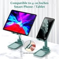 thumbnail image 4 of Yeacher ABS Rétractable Pliant Support de Bureau Pliant Support de Téléphone Portable Angle Réglable Réglage de la Hauteur Approprié pour 4 10 Pouces Tablette de Téléphone Intelligent Vert, 4 of 8