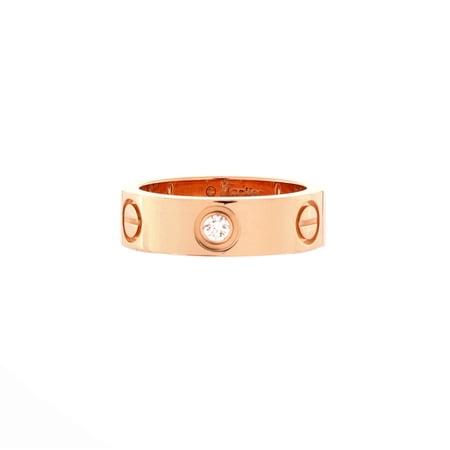 Love 3 Diamonds Band Ring 18K Rose Gold with Diamonds By Rebag