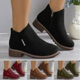 thumbnail image 7 of Oyedens Winter Ankle Booties for Women Round Toe Block Ankle Boots Fall Dress Shoes Short Snow Boots, 7 of 7