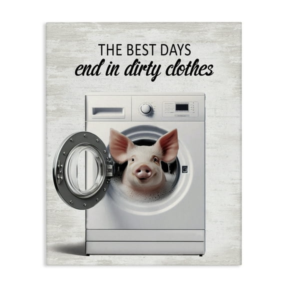 Stupell Industries Best Days & Dirty Clothes Quotes and Sayings Painting Wrapped Canvas Canvas Art Print Wall Art, 16 x 20