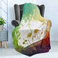 thumbnail image 4 of Africa Soft Flannel Fleece Throw Blanket, Modern Design Flamingo in Digital Art with Polygonal Featured Shadow Effects, Cozy Plush for Indoor and Outdoor Use, 70" x 90", Multicolor, by Ambesonne, 4 of 5