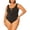 Black, variant on Bleu Rod Beattie Womens Plus Ruffled Cut-Out One-Piece Swimsuit Black 16W