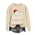 thumbnail image 5 of Enjoytime Crew Neck Sweatshirts Women Cute Printed Long Sleeve Pullover Tops Xmas Holiday Casual Fashion Clothing Khaki S, 5 of 5