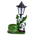 thumbnail image 2 of Estatua de panda de resina para jardín con luz solar, mini macetero, ligero y adorable, ideal como regalo de inauguración de casa, decoración para, 2 of 8