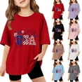 thumbnail image 2 of CCRFTGI 250 Anniversary USA Flag Tops for Kids Girls Size 10-12 Short Sleeve Happy USA Flag Summer Patriotic T-Shirts 1776 Festival Girls Fashion Tshirts Red 2-3 Years, 2 of 4