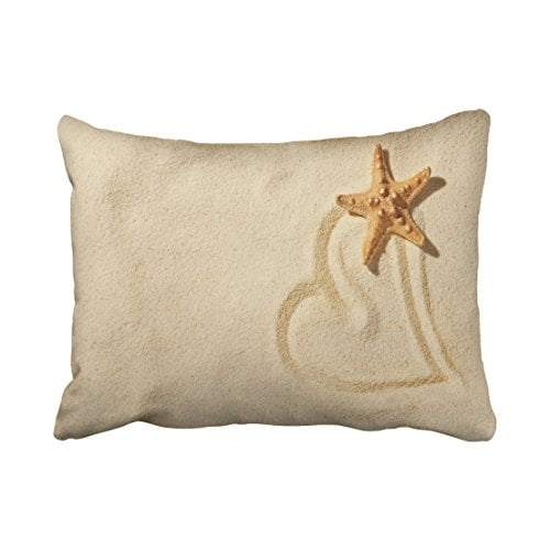 RYLABLUE Decorative Decorative Throw Pillow Case Cushion Cover Ocean Park Beach Theme Starfish Size 20x30 inches Two Side
