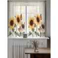 thumbnail image 4 of Yellow Sunflowers Tier Curtains 45 Inch Length,Sheer Curtains for Bedroom Living Room Window Floral in Blooms Pastoral Plants Rod Pocket Drapes Kitchen Curtains Small Half Window 27.5"x45" 2 Panels, 4 of 7