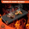 thumbnail image 2 of Cast Iron Griddle, Gas Stove Top Pan Heavy Duty Reversible Cooking Griddle for Grill, Camping, Indoor and Outdoor Cooking- 16.75" x 9.5", 2 of 7