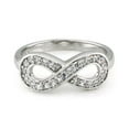 thumbnail image 2 of Andrea Jewelers Sz 5 Sterling Silver Cubic Zirconia Infinity Symbol CZ Wedding Band Ring, 2 of 2