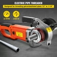 thumbnail image 2 of VEVOR Electric Pipe Threader, 2300W Pipe Threading Machine, Heavy-duty Hand-held Power Drive Kit, 110V Pipe Threader Machine Copper Motor, Portable Pipe Threader w/ 4 Dies 1/2"-1 1/4" & Carrying Case, 2 of 9