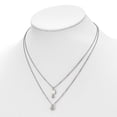 thumbnail image 2 of Diamond2Deal Stainless Steel Polished 2 Strand Disc and Beads with a 2 inch Extension Necklace for Women 16.5", 2 of 4