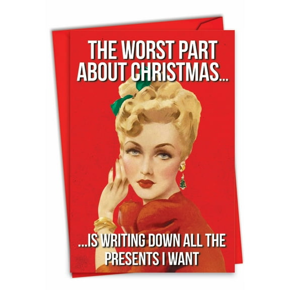 1 Funny Christmas Card with Envelope - Worst Part C7039XSG