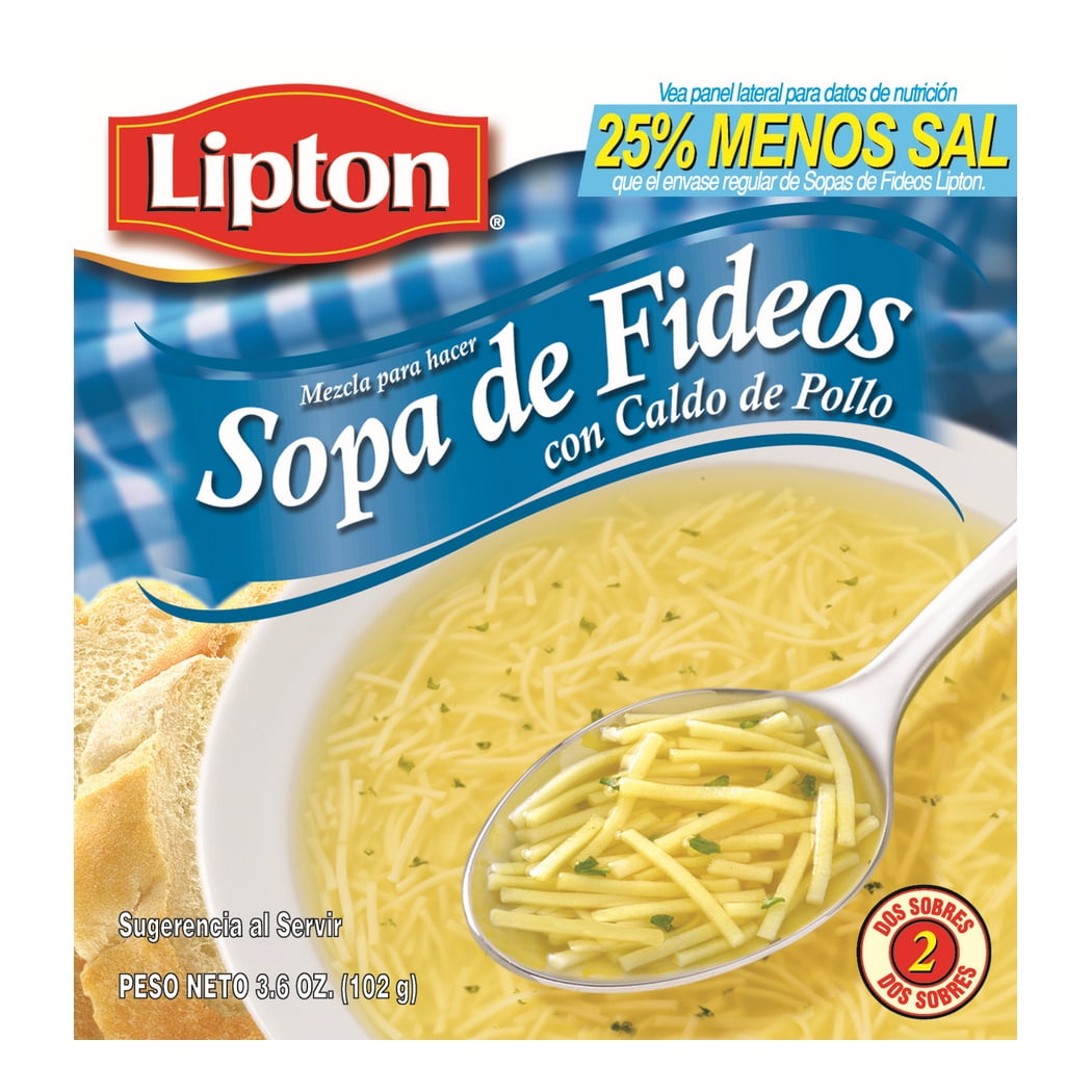 Knorr Lipton Noodle Soup Mix with Real Chicken Broth, Less Salt 2/3.8 oz