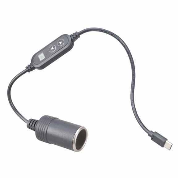 Adjustable 5V9V12V15V24V USB C To Car Cigarettes Lighter Adapter Digital Display Cable For Dashes Camera