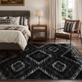 thumbnail image 2 of KoshiMe 5'x7' Area Rugs for Living Room, Machine Washable Rugs Non-Slip, Low Pile Soft Print Pattern Western Rug for Bedroom, Dining Room, Office, Black, 2 of 9