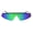 Gunmetal Teal Mirror, variant on Funky Disco Flat Top Robotic Metal Half Rim Shield Triangle Sunglasses All Black