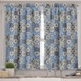 thumbnail image 2 of Ambesonne Moroccan Valance & Curtain, Portuguese Traditional, 55"x24", Blue White Pale Brown, 2 of 6