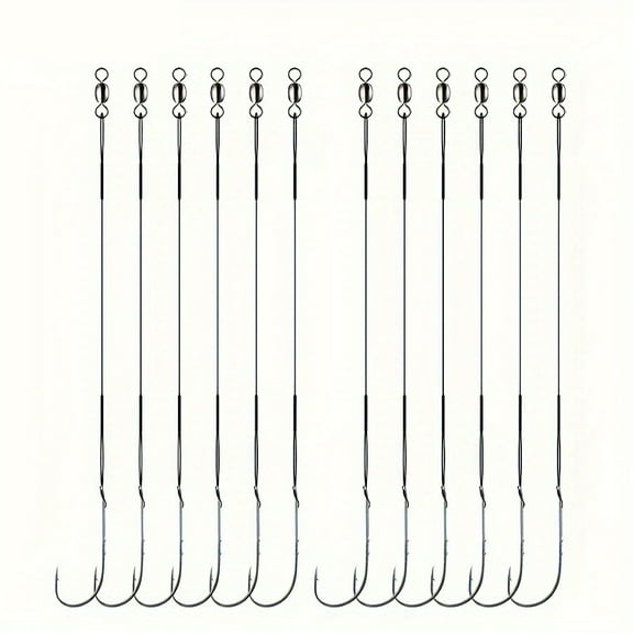 Fishing Hooks with Eyelets and Tubes Pre-Rigged Hooks with Swivels for Freshwater & Saltwater Fishing 5 Pack