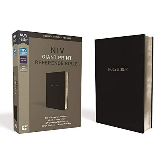 NIV Giant Print Reference Bible (Black Leather-Look)