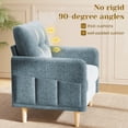 thumbnail image 4 of BedLuxury 31’’ High Back Accent Chair with Thick Cushion,Chenille sofa with Supportive Armrests for Living Room and Small Spaces,Blue, 4 of 9