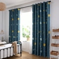 thumbnail image 3 of Living Room Curtain,Cartoon Blue Planets Polyester Window Curtain Bedroom Curtain Built for Professionals, 3 of 8