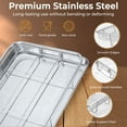 thumbnail image 3 of Air Fryer Basket for Oven, Walchoice Baking Tray Pan &Air Fryer Basket with Folding Air Fryer Rack & Barbecue Skewers, 16” x 12” Non-stick Stainless Steel Crisper Tray for Frying Baking Grilling, 3 of 8