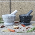 thumbnail image 2 of 1pc Natural Marble Mortar and Pestle Set for Grinding Spices, Herbs, and Garlic  Essential Kitchen Tool (White & Black), 2 of 2