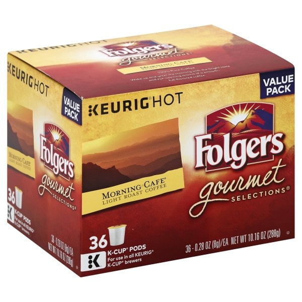Folgers Morning Cafe Coffee, Mild Roast, KCup Pods for Keurig KCup