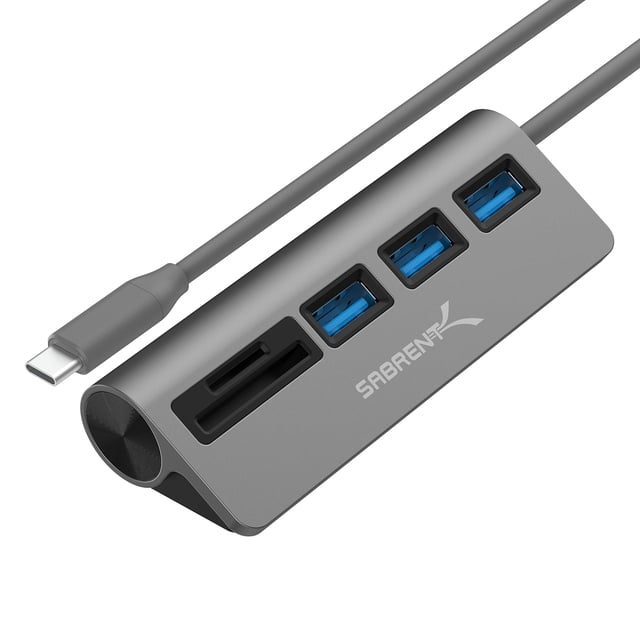 Hub USB-C 3.0 5 en 1 con lector de tarjetas SD y 3 USB 3.0 SABRENT