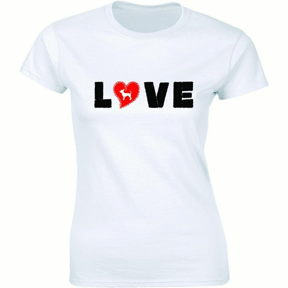 Love Heart Dog Funny Cute Animal Pet Dogs Lover Women's T-Shirt