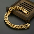 thumbnail image 7 of 8mm-18mm Mens Miami Cuban Link Bracelet Bangle 18k Gold Plated Stainless Steel, 7 of 7