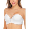 thumbnail image 2 of Wingslove Women's Strapless Multiway Push Up Bra Wireless Plus Size Convertible Bra, White 32D, 2 of 6
