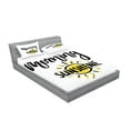 thumbnail image 2 of Ambesonne Saying Fitted Sheet & Pillow Sham Set, Doodle Morning Sunshine Text, Full, Yellow Black White, 2 of 2