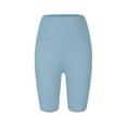 thumbnail image 3 of Bloomae Plus Size Women's High Waist Workout Shorts Quick Dry Stretchy Tummy Control Yoga Biker Running Shorts with Pockets Light Blue XXXXXL, 3 of 6