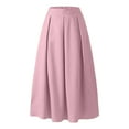 thumbnail image 4 of Womens Ankle Length Pleated Maxi Skirts for Women High Waist Solid Color Loose Flowy Long Skirts with Pockets, 4 of 5