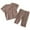 Coffee, variant on Fesfesfes Baby Girl Fall Outfits FashionBoys Casual Short Sleeve Tops Turndown Collar Botton Solid Short Pants Sets